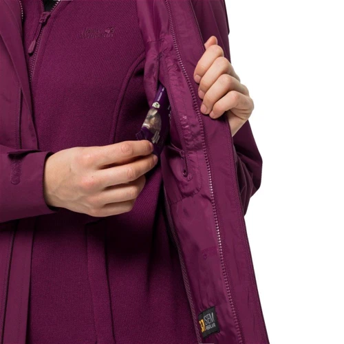 Куртка Jack Wolfskin 3 в 1 Norrland 3IN1 W 1110911-1014 42 розовая зимняя с капюшоном фото 7
