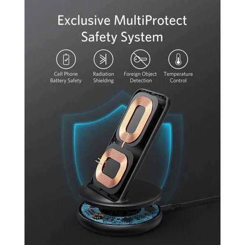 Зарядное устройство ANKER Wireless Charger PowerWave II 15W Black/Gray (А2529GF1/B2529GF1) фото 4