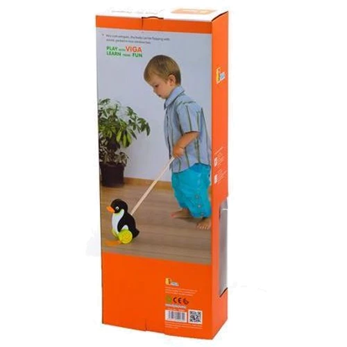 Деревянная каталка Viga Toys Пингвинчик (50962)