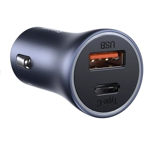 Зарядное устройство Baseus Car Charger USB+USB-C Golden Contactor Pro 40W with Cable Blue (TZCCJD-03): Кабель в комплекте USB-C