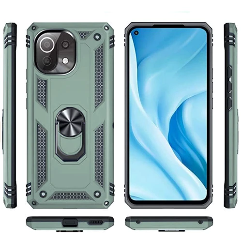 Чохол для телефона BeCover Military Dark Green for Xiaomi Mi 11 Lite / Mi 11 Lite 5G (706645): Матеріал TPU (Термополиуретан) і пластик