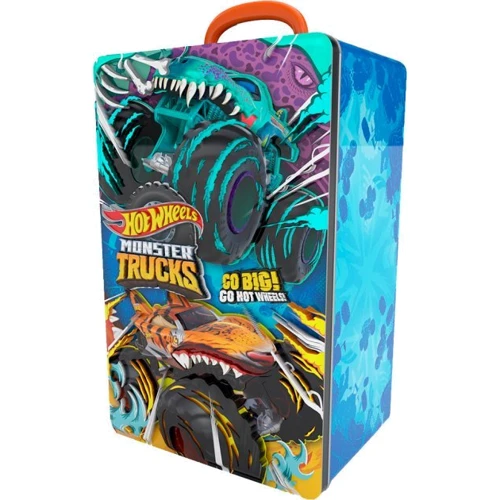 Металевий контейнер Hot Wheels для зберігання машинок серії Monster Trucks (HWCC21)