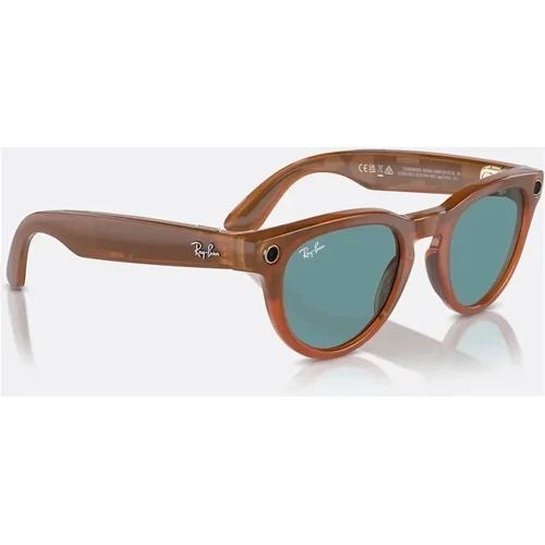 Смарт-окуляри Ray-Ban Meta Headliner Shiny Caramel Transparent Frame/Teal Blue Lenses size M (RW4009 670680 50-23) фото 8