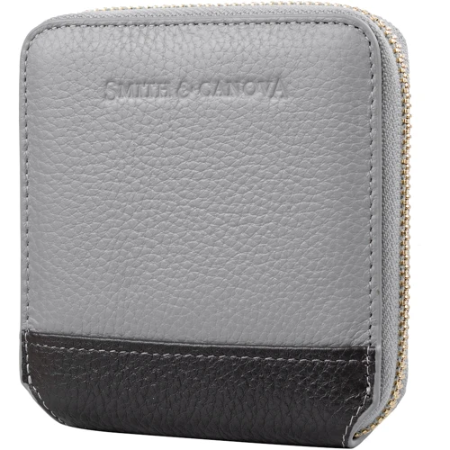 Жіночий гаманець Smith & Canova сірий (FUL-26803-grey-dkgry): Матеріал Натуральна шкіра