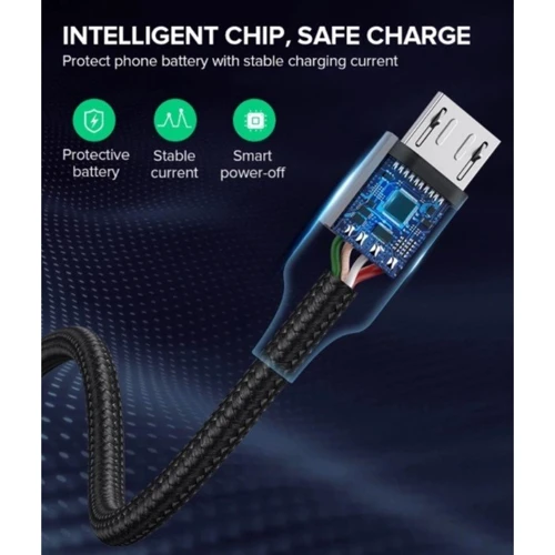 Кабель Ugreen Aluminum Braid USB Cable to microUSB 1m Black (60146) фото 5