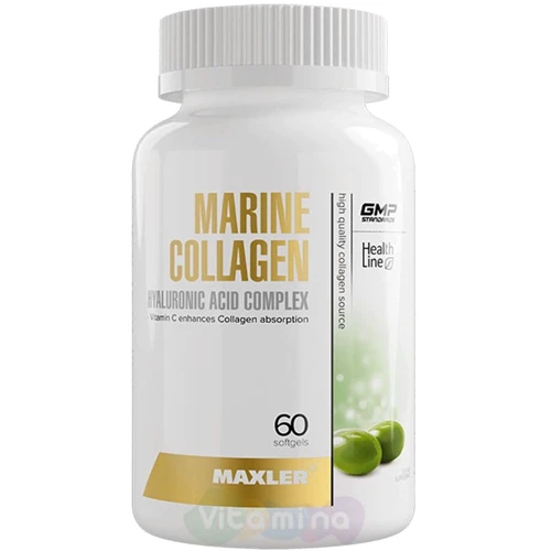 Maxler Marine Collagen + Hyaluronic Acid Complex Колаген та гіалуронова кислота 60 м'яких капсул
