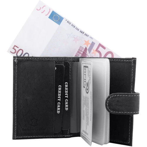 Чоловіча візитниця DNK Leather чорна (DNKTW-04-MH-black): Формат гаманця вертикальний