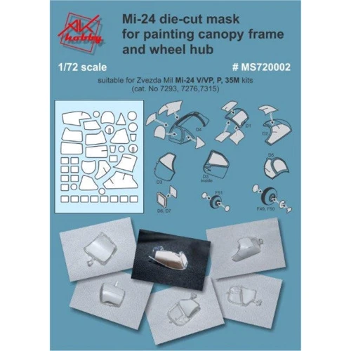 Маска DAN models для модели вертолета Ми-24 В/ВП/П, Ми-35М (Zvezda) DAN-MS720002