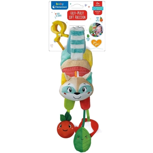 Брязкальце на коляску Clementoni Easy-Peasy Soft Raccoon (8005125177899)