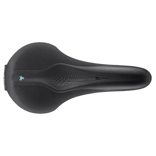 Сідло Selle Royal SCIENTIA A2 Athletic, 3D skingel, оббивка Black gummy / Black mokka, 289х144мм, 390г, рейли сталь + Curva suspension, unisex, чорне: Анатомічна виїмка Есть