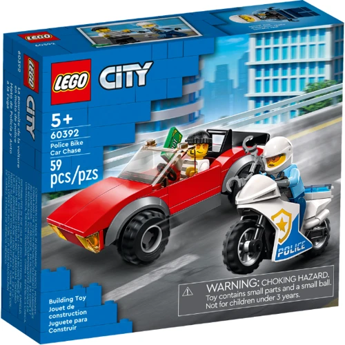 Конструктор LEGO Chase with the police motorcycle Преследование автомобиля на полицейском мотоцикле (60392)