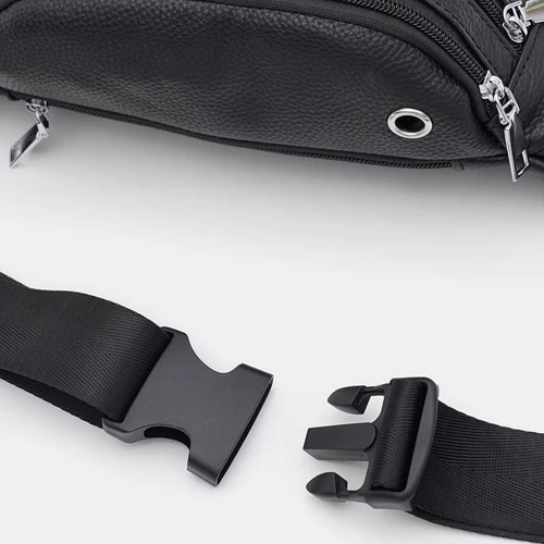 Чоловіча поясна сумка Keizer чорна (K10429bl-black): Фактура Матовая, Зернистая