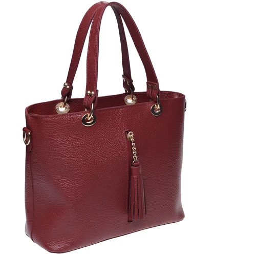 Женская сумка тоут Ricco Grande бордовая (1L953-burgundy): Материал Натуральная кожа