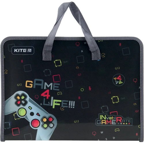 Папка-портфель на молнии Kite Game 1 отделение A4 (k22-202-01)