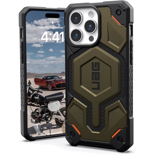 Чохол для iPhone Urban Armor Gear UAG Monarch Pro Magsafe Kevlar Elemental Green (11422211397B) for iPhone 15 Pro Max