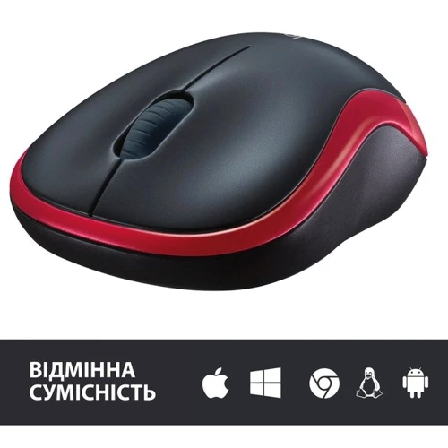 Мышь Logitech M185 WL Red (910-002240): Тип сенсора лазерный