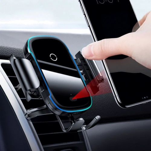 Держатель Baseus Car Holder Wireless Charger Light Electric 15W Black (WXHW03-01) фото 11