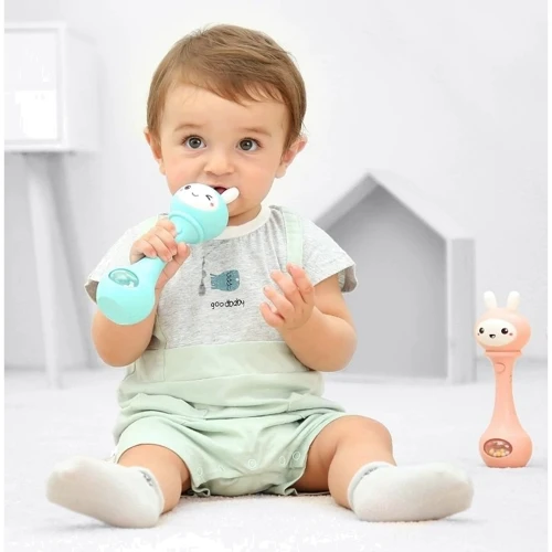 Погремушка-грызунец Beiens музыкальная Зайка голубой (YZ02blue)