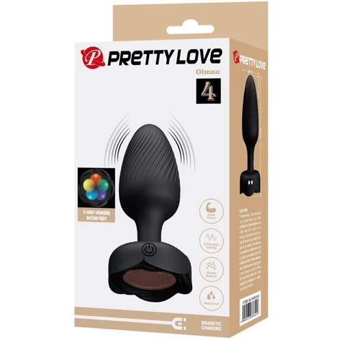 Анальная пробка с вибрацией и подсветкой LYBAILE Pretty Love Olman 4 (BI-040184)