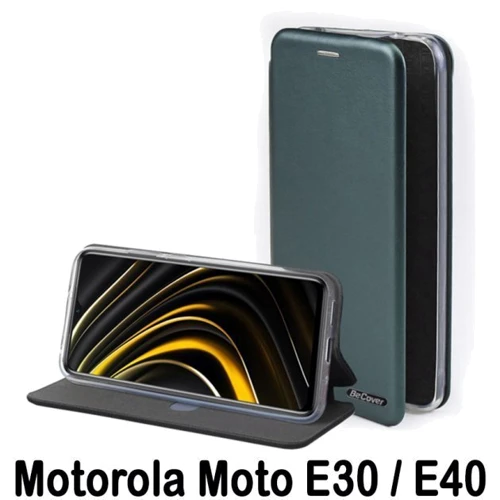 Чохол для телефона BeCover Book Exclusive Dark Green для Motorola Moto E30 / E40 (707907): Колір зелений