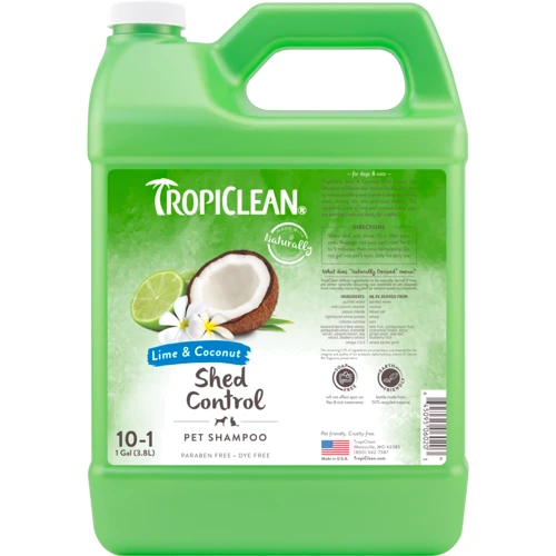 Шампунь Tropiclean Лайм и кокос концентрат 1:10 для ускорения линьки, для собак и кошек 3.8 л (060203)