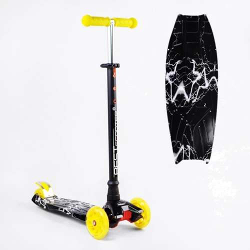 Самокат Best Scooter MAXI Lightning черно-желтый (114142): Количество колес 3