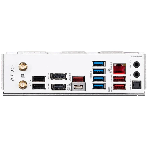 GIGABYTE B650 AERO G: Разъемы на задней панели Ethernet RJ-45, USB Type-C, USB 3.2 Gen 2, USB 3.2 Gen 1, USB 2.0, S/PDIF (Оптический), HDMI