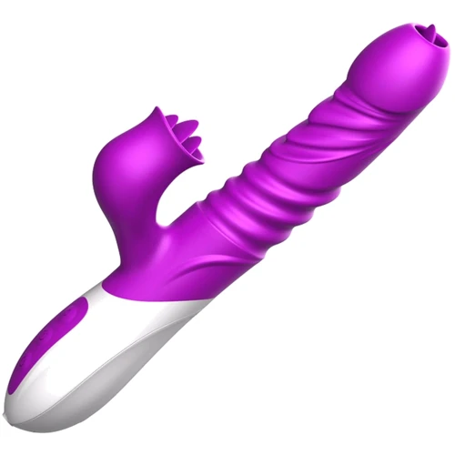 Вибратор с ротацией, толчками и подогревом BOSS Foxshow Vibrator Purple