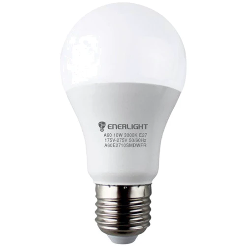 Светодиодная лампа ENERLIGHT A60 10Вт 3000K E27 (A60E2710SMDWFR): Тип цоколя E27