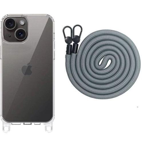 Чехол для iPhone Epic TPU Transparent with Straps Fog for iPhone 15
