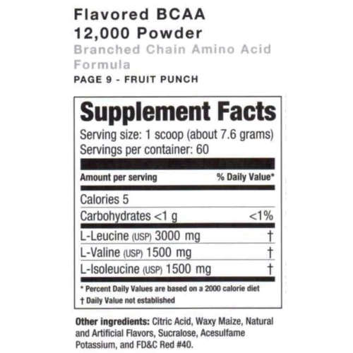 Аминокислота для спорта Ultimate Nutrition Flavored BCAA 12,000 Powder 457 g /60 servings/ Fruit Punch: Вкус Фруктовый пунш
