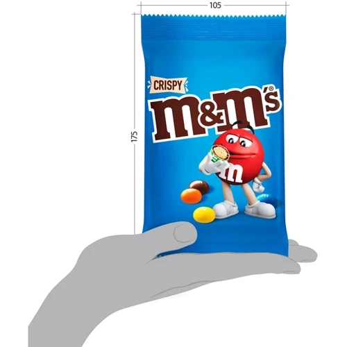 Упаковка драже M&M's Crispy з рисовими кульками в молочному шоколаді 16х77 г (УП5000159541268): Вага, г 1232