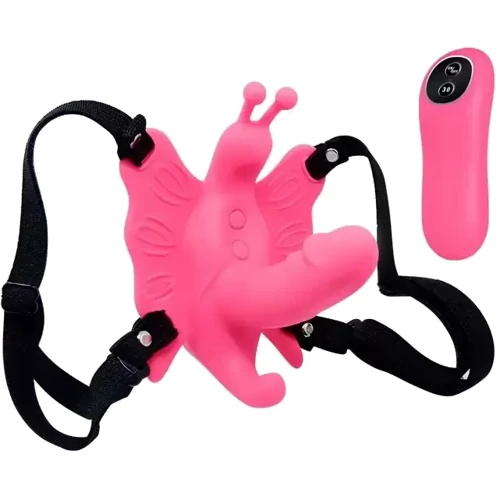 Вибро-стимулятор бабочка с пультом ДУ BAILE - ULTRA PASSIONATE HARNESS, BW-022045W