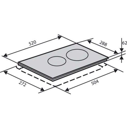 Варочная поверхность электрическая Ventolux VB 62 K: Конфорок Hi Light 2