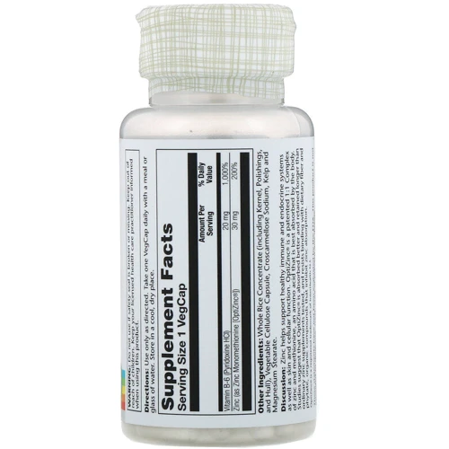 Solaray OptiZinc, 30 mg, 60 Veg Capsules (SOR04707): Форма выпуска Капсулы