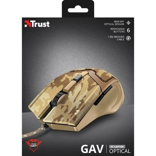 Мишка Trust GXT 101D (22794) Desert Camo: інтерфейс підключення USB