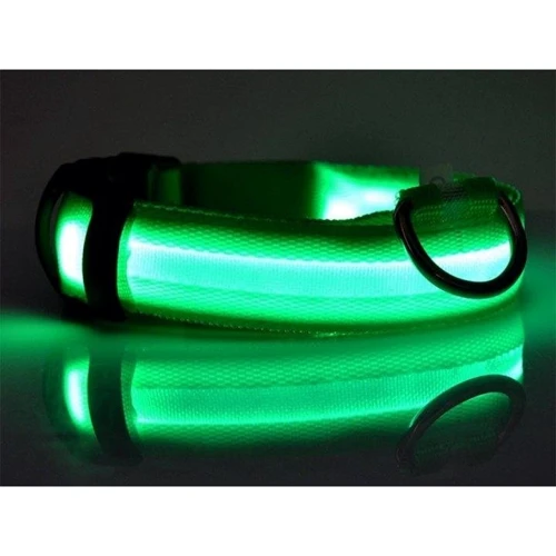 Нашийник Fox LED світлодіодний для собак зелений L 48-60см ширина 2.5 см (LED-L GREEN): Колір зеленый