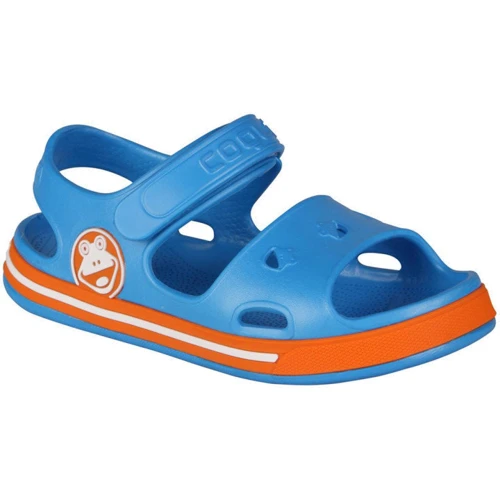 Сандалии Coqui 8852 Sea blue/Dk. oran 34-35 голубые