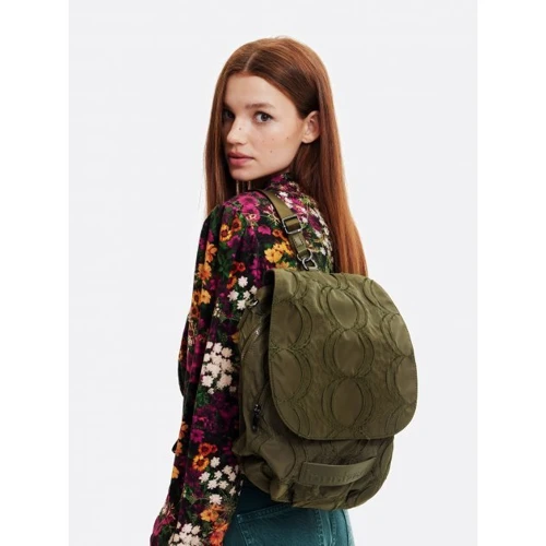 Жіночий рюкзак Desigual зелений (22WAKA25): Тип ручки Со съемным ремнем, Короткая ручка, Плечевой ремень