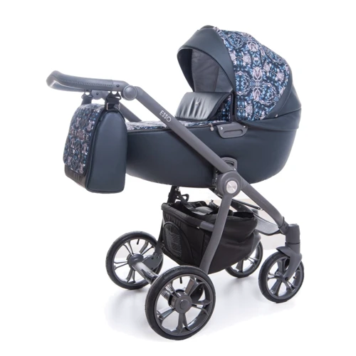 Универсальная коляска 2 в 1 Roan Esso 9023-RE-01, Blue Sequins, черный/голубой