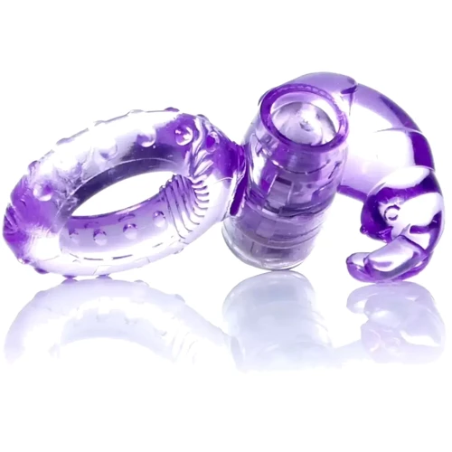 Ерекційне вібро кільце BOSS Rabbit Vibro Cock Ring Purple, BS6700048