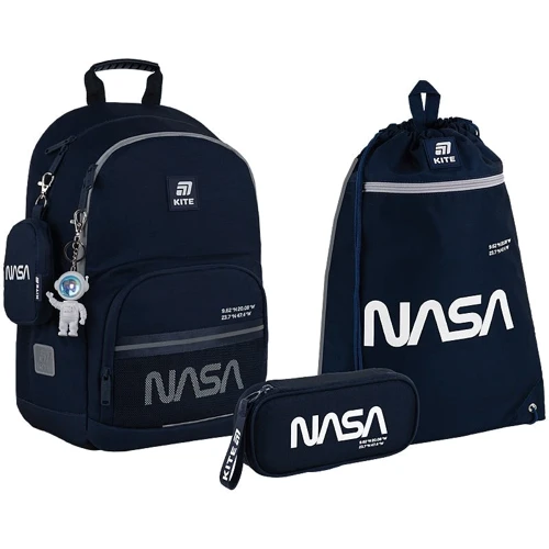 Набор Kite рюкзак + пенал + сумка для обуви 585 NASA (SET_NS25-585M)
