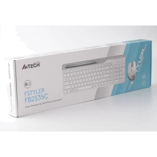 Комплект бездротовий A4Tech FB2535C lcy White: Тип клавіш мембранный