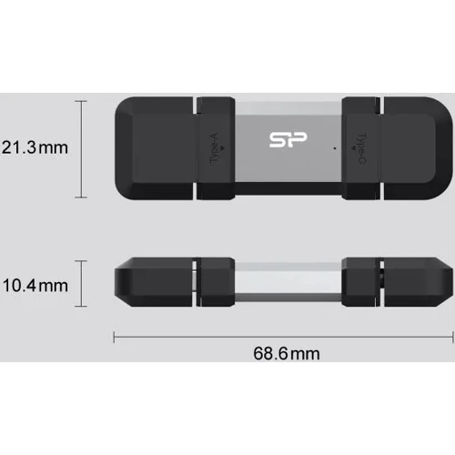 USB-флешка Silicon Power 128GB Mobile C51 USB 3.2+USB-C (SP128GBUC3C51V1S): Вес 13 г