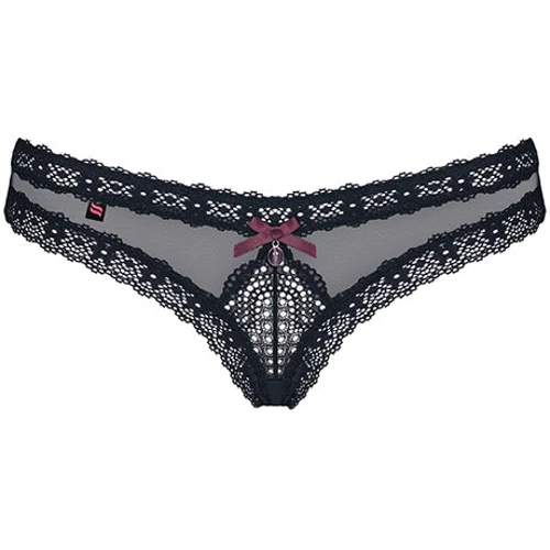 Эротические трусики с кружевом и подвеской Obsessive 820-PAN-1, S/M