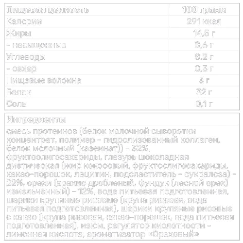 Протеиновый батончик Power Pro 32% Protein Bar Nutella-5 Sugar Free 20х60 g / nuts: Пол Унисекс