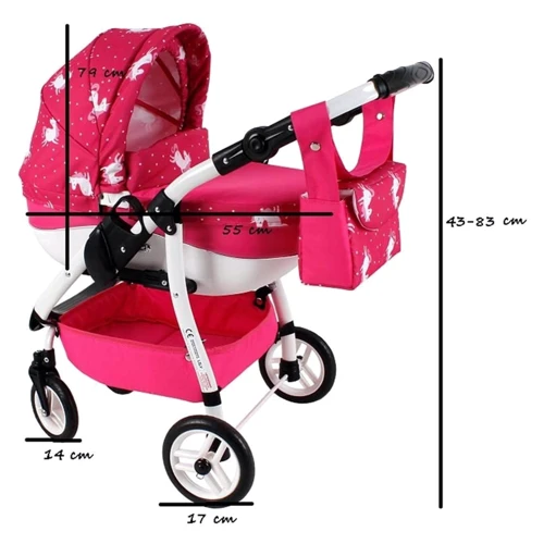 Коляска для куклы Adbor Lily Sport, 09, розовый: Производитель Adbor