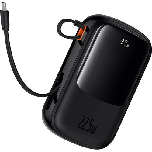 Внешний аккумулятор Baseus Power Bank 20000mAh Qpow Pro FC 22.5W Black (P10067103113-00): Встроенный кабель USB Type-C