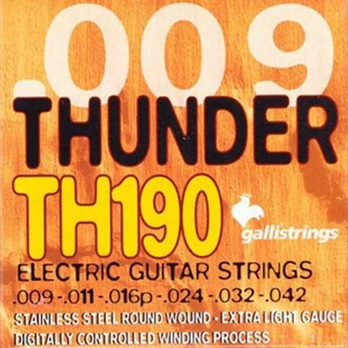 Струна для гитар Струны для электрогитары Galli Thunder Hunter TH190 (09-42) Extra Light