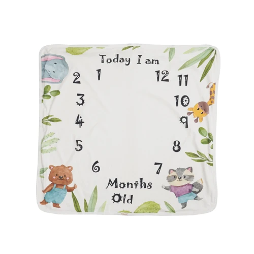 Плед Twins BabyDo Календарь роста Safari 85x80 см бежевый (1084)